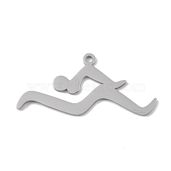 Non-Tarnish 304 Stainless Steel Pendants, Laser Cut, Cycling Charm, Stainless Steel Color, 19.5x42x1mm, Hole: 1mm(STAS-B062-10P)