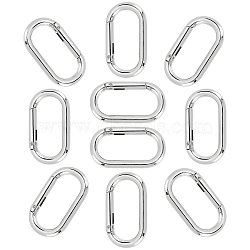 10Pcs Zinc Alloy Spring Gate Rings, Oval, Platinum, 44x25x5mm, Inner Diameter: 34.5x16mm(PALLOY-GF0001-03)