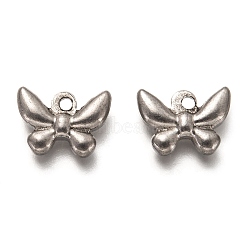 304 Stainless Steel Charms, Butterfly, Stainless Steel Color, 11x15x4mm, Hole: 1.8mm(STAS-L260-009P)
