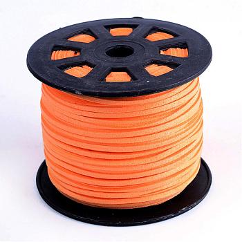 Faux Suede Cords, Faux Suede Lace, Coral, 1/8 inch(3mm)x1.5mm, about 100yards/roll(91.44m/roll), 300 feet/roll