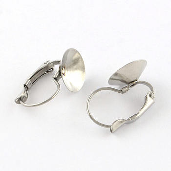 Smooth Surface 304 Stainless Steel Leverback Earring Findings, Stainless Steel Color, 22x12mm, Fit for 12mm Rhinestone, Pin: 0.8mm