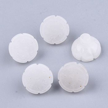 Natural White Jade Pendants, Lotus Pod, 16x12mm, Hole: 1mm