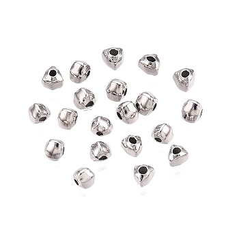 925 Sterling Silver Spacer Beads, Triangle, Platinum, 2.5~3x2.5~3x2.5mm, Hole: 0.8~0.9mm