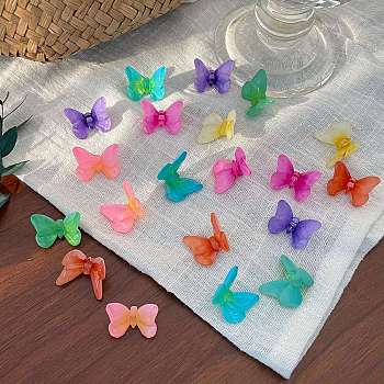 Opaque Acrylic Beads, Butterfly, Mixed Color, 24.7x21mm, Hole: 2.9mm