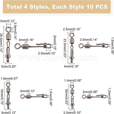 Superfindings 40Stk. 4 Stil Angel-Schnellwechselclip aus Messing(FIND-FH0004-43)-2