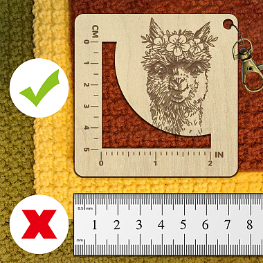 Wooden Square Frame Crochet Ruler(DIY-WH0536-002)-3