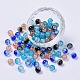 5 Colors Spray Painted & Baking Painted Crackle Glass Beads(CCG-X0010-11-8mm)-1