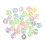 30Pcs Luminous Transparent Rainbow Iridescent Acrylic Beads, Glow in the Dark, Spiral Beads, Mixed Color, 16~17x16mm, Hole: 3mm(LACR-YW0001-07)