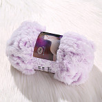 Polyester & Nylon Yarn, Imitation Fur Mink Wool Chunky Yarn, for DIY Knitting Soft Coat Scarf, Lavender, 13mm, about 32.81 Yards(30m)/Skein(PW-WG86474-01)
