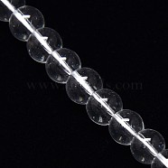 Crystal Glass Round Beads Strands, Clear, 8mm, Hole: 1mm, about 54pcs/strand, 15.7 inch(EGLA-F037-8mm-B02)