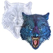 Wolf Head DIY Wall Decoration Silicone Molds, Resin Casting Molds, for UV Resin, Epoxy Resin Craft Making, White, 165x140x21.5mm, Inner Diameter: 145x132mm(SIL-F007-03)