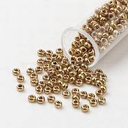 8/0 Grade A Round Glass Seed Beads, Dyed, Sienna, 3x2mm, Hole: 1mm, about 10000pcs/pound(SEED-N002-C-0570)