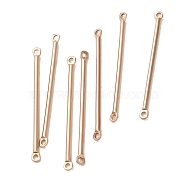 Ion Plating(IP) 304 Stainless Steel Links, Bar Connector Charms, Rose Gold, 35x2.5x1.5mm, Hole: 1.4mm(STAS-Q323-05E-RG)