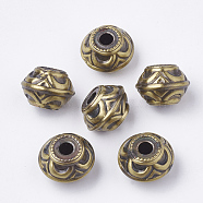 CCB Plastic European Beads, Drawbench, Large Hole Beads, Rondelle, Antique Bronze, 21x15mm, Hole: 5mm(X-CCB-T005-01)