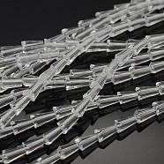 Faceted Cone Glass Beads Strands, Clear, 6x3.5mm, Hole: 1mm, about 100pcs/strand, 22.8 inch(GLAA-F035-01)