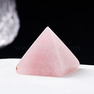 Natural Rose Quartz Energy Generators, Pyramid Reiki Stone for Home Office Desk Decoration, 28~32x28~32x28~32mm(G-PW0007-079B)