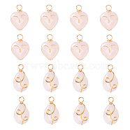 16Pcs 2 Style Natural Rose Quartz Pendants, with Wire Wrapped, Heart & Teardrop, 21~25x13~15x7~8.5mm, Hole: 3.4~4mm, 8pcs/style(G-DC0001-08)