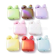 UV Plating Rainbow Iridescent Acrylic Beads, Mixed Color, 31.5x24x8mm, Hole: 2.7mm(OACR-A029-08)