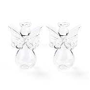 Mini Glass Angel Ornament, for Party Hanging Pendant Decoration, Clear, 18x29x37mm(GLAA-D002-12)