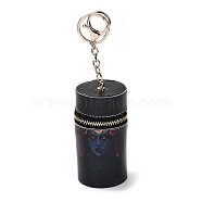 PU Imitation Leather Lipstick Pouch Holder Pendant Keychain, with Alloy Finding, Column, Human, 16.5cm(KEYC-E039-01KCG-07)