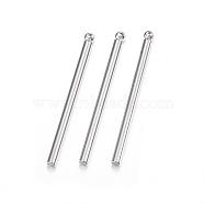 201 Stainless Steel Pendants, Bar, Stainless Steel Color, 32x2.5x2mm, Hole: 1.5mm(X-STAS-F174-03P-B)