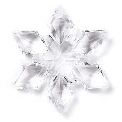 Transparent Acrylic Connector Charms, Snowflake, Clear, 46.5x40~40.5x9.5mm, Hole: 2mm, about 80pcs/500g(TACR-T028-04B)