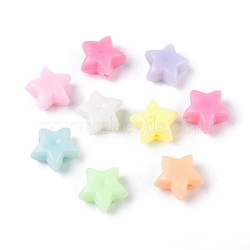 Opaque Acrylic Beads, Star, Mixed Color, 10.5x11.5x6mm, Hole: 1.8mm, about 1560~1950pcs/500g(MACR-S296-74)