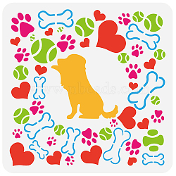 PET Hollow Out Drawing Painting Stencils, for DIY Scrapbook, Photo Album, Dog Pattern, 30x30cm(DIY-WH0391-0412)