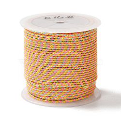 4-Ply Polycotton Cord, Handmade Macrame Cotton Rope, for String Wall Hangings Plant Hanger, DIY Craft String Knitting, Orange, 1.5mm, about 4.3 yards(4m)/roll(OCOR-Z003-D111)