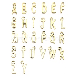 Alloy Charms, Initial Letter A~Z, Golden, 16~18x2~9mm(FIND-SX0001-032)