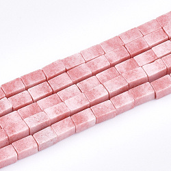 Natural Agate Beads Strands, Dyed, Cuboid, Light Coral, 3~4x2x2mm, Hole: 1mm, about 106~112pcs/strand, 15.3 inch(G-T115-06C)