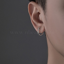 Brass Leverback Earrings for Women, Thorns Shape, Platinum, 22x22.5x5mm(KK-CBA405F-01P)