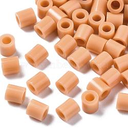 PE Fuse Beads, DIY Melty Beads, Tube, PeachPuff, 5x5mm, Hole: 3mm, about 8000pcs/500g(DIY-R013-18)