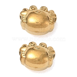 304 Stainless Steel Beads, Crab, Ion Plating(IP), Real 18K Gold Plated, 5.5x7x4.5mm, Hole: 1.5mm(SA-CBA740F-23G)