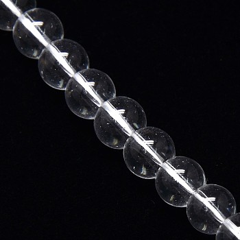 Crystal Glass Round Beads Strands, Clear, 8mm, Hole: 1mm, about 54pcs/strand, 15.7 inch