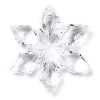 Transparent Acrylic Connector Charms, Snowflake, Clear, 46.5x40~40.5x9.5mm, Hole: 2mm, about 80pcs/500g