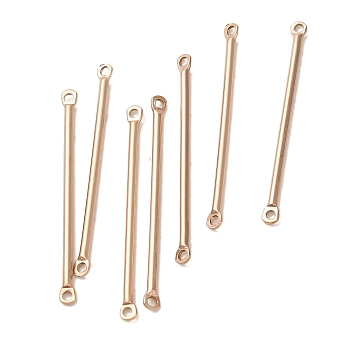 Ion Plating(IP) 304 Stainless Steel Links, Bar Connector Charms, Rose Gold, 35x2.5x1.5mm, Hole: 1.4mm