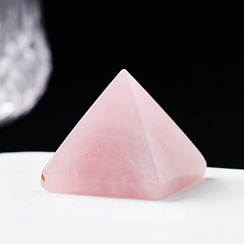 Natural Rose Quartz Energy Generators, Pyramid Reiki Stone for Home Office Desk Decoration, 28~32x28~32x28~32mm