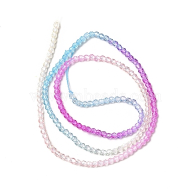 Transparent Gradient Color Glass Beads Strands(GLAA-H021-01A-19)-4