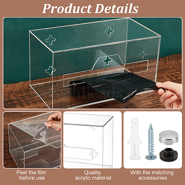 Transparent Plastic Wall Mounted Garbage Bag Storage Box(CON-WH0085-84)-3