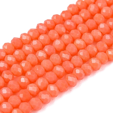 Tomato Rondelle Glass Beads