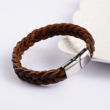 Trendy Leather Braided Cord Bracelets(BJEW-P128-05)-2