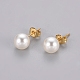Plastic Imitation Pearl Stud Earrings(STAS-D0001-03-G)-1