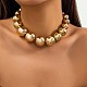 CCB Chunky Bead Ball Chain Necklaces(NJEW-K261-04G)-1