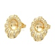 Brass Micro Pave Clear Cubic Zirconia Stud Earring Findings(KK-K388-15G)-2