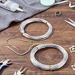 2 Rolls 2 Styles Round Aluminum Wire, Bendable Metal Craft Wire, for Beading Jewelry Craft Making, Silver, 2~3mm, 1 Roll/style, 16.40 Feet(5m)/Roll(AW-LP0001-06E-03)