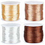 4 Rolls 4 Colors Nylon Satin Rattail Cords, Beading Threads for Bracelet Jewelry Making Chinese Knotting Macrame Craft, Mixed Color, 2mm, 1 roll/color(NWIR-SC0001-20A)