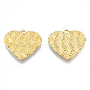 Ion Plating(IP) 304 Stainless Steel Pendants, Heart, Real 18K Gold Plated, 20x22x1.5mm, Hole: 1.5mm(X-STAS-N098-189LG)