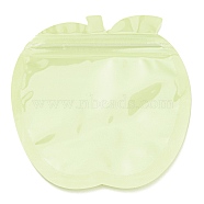 Apple Shaped Plastic Packaging Yinyang Zip Lock Bags, Top Self Seal Pouches, Green Yellow, 10.2x10.1x0.15cm, Unilateral Thickness: 2.5 Mil(0.065mm)(OPP-D003-01B)