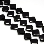 Natural Rhombus Obsidian Beads Strands, 18~19x18~19x6mm, Hole: 1mm, about 21pcs/strand, 15.74 inch(G-L254-11)